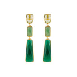 Fern Earrings - Green Amethyst, Green Aventurine & Green Onyx - Monroe Yorke Diamonds