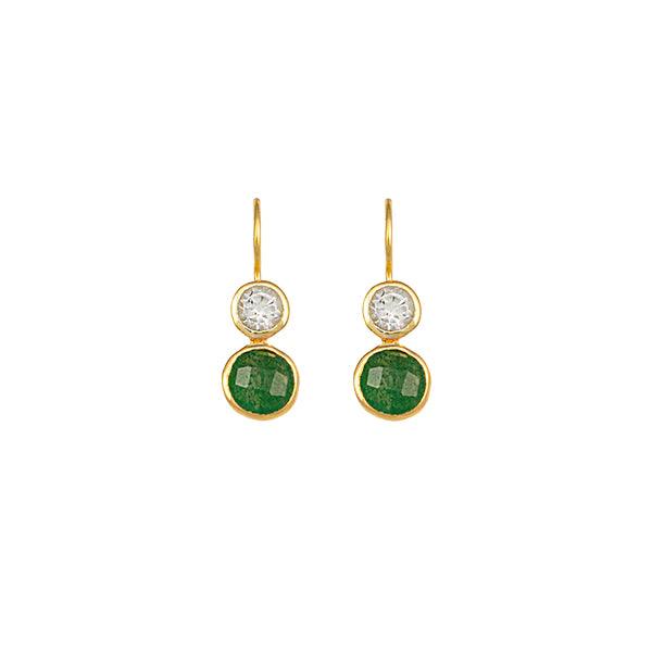 Lilypad Earrings - Green Amethyst & Green Aventurine - Monroe Yorke Diamonds