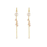 Camellia Earrings - Pearl & Rose Quartz - Monroe Yorke Diamonds