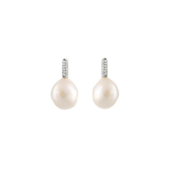 Seasalt Earrings White - Pearl & Cubic Zirconia Earrings - Monroe Yorke Diamonds