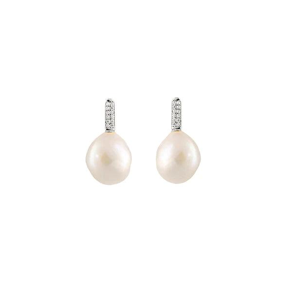 Pearl cubic zirconia earrings deals
