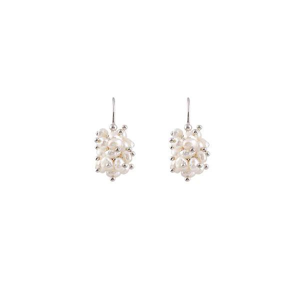 Arctic Earrings - Cluster of Petite Freshwater Pearls - Monroe Yorke Diamonds