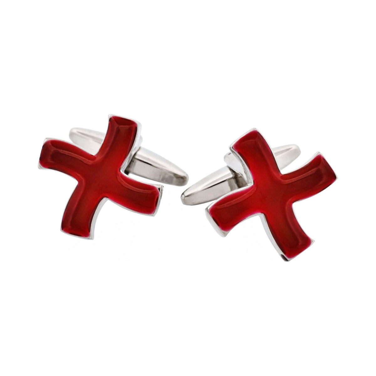 Burgundy Enamel Cross — view 1