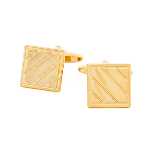 Square Gold Plated Cufflinks | Men's Classic Formal Accessories — view 1
