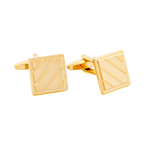 Square Gold Plated Cufflinks | Men's Classic Formal Accessories — view 3