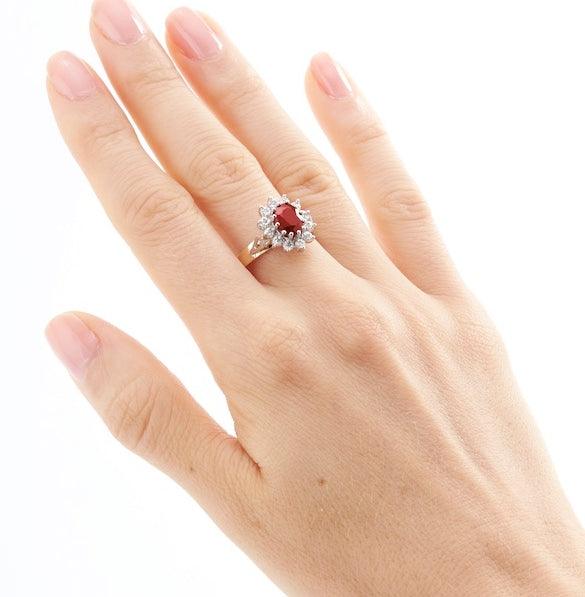 Ruby and Diamond Princess Ring - Monroe Yorke Diamonds — view 1