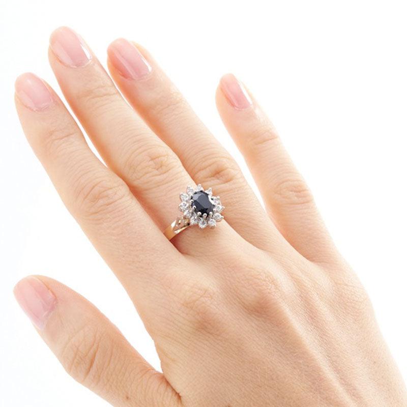 Kate Middleton Style Sapphire Ring with Diamonds