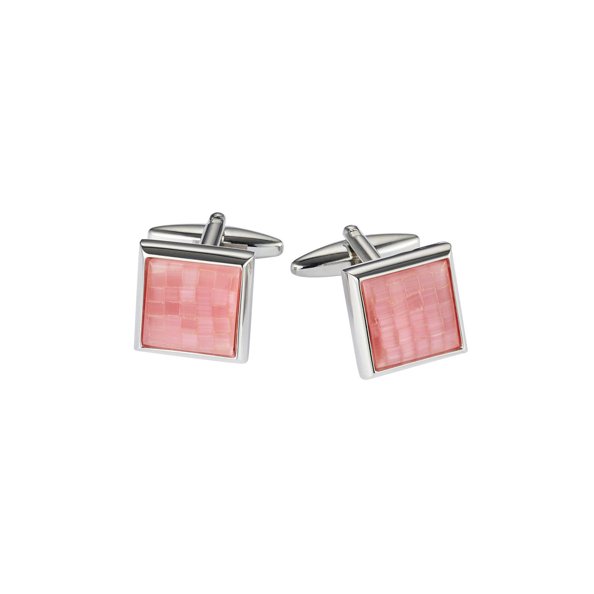 Pink Mosaic Cat's Eye Square Cufflinks — view 1