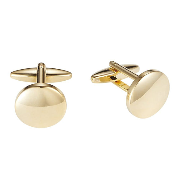 Gold Plated Round Military Cufflinks — view 1