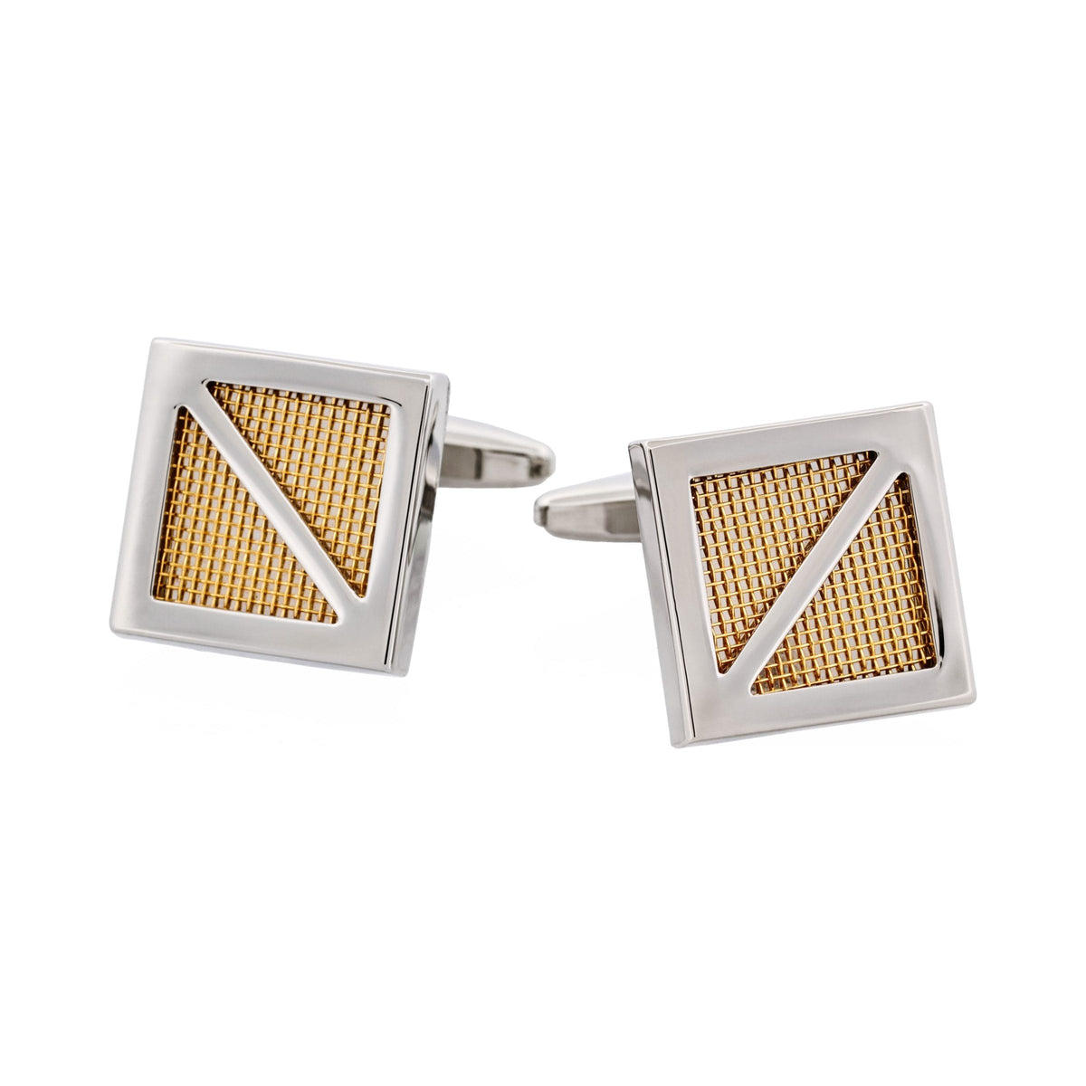 Rhodium Gold Square Mesh — view 1