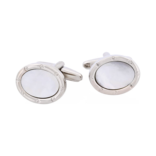 Rhodium MOP Oval