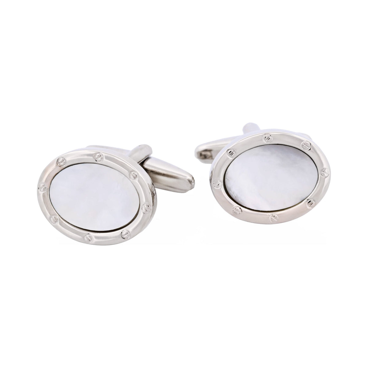Rhodium MOP Oval — view 1