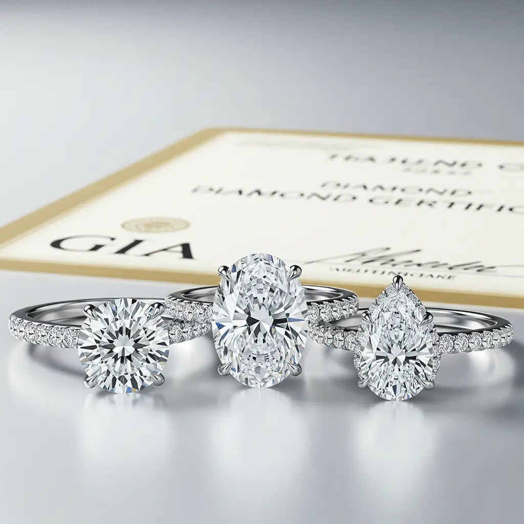 Natural Diamond engagement rings with premium GIA certified diamond