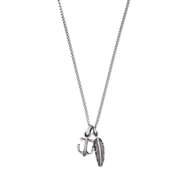 Anchor Feather Pendant