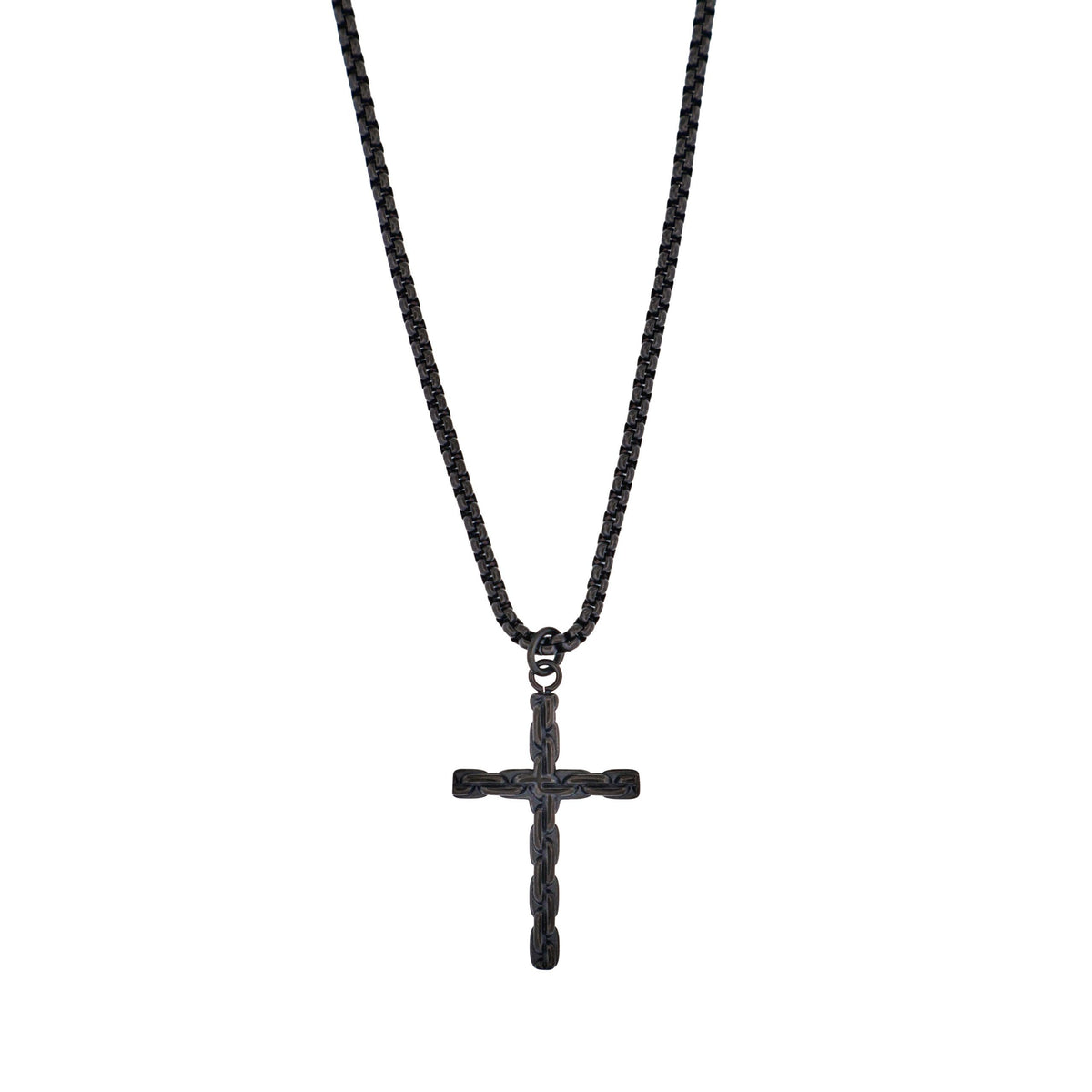 Black Stainless Cross Chain — view 1