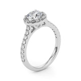 Lana -halo lab grown diamond engagement ring in white gold - side view