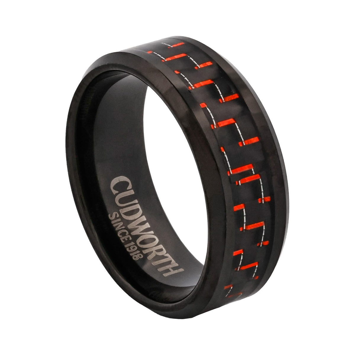 Inferno Matrix Black Ion-Plated Tungsten Ring — detail — view 3