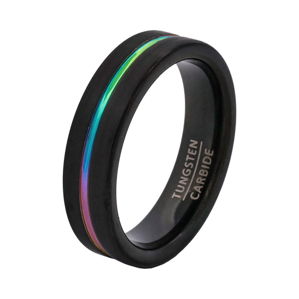 Prism Edge Black Ion-Plated Tungsten Ring