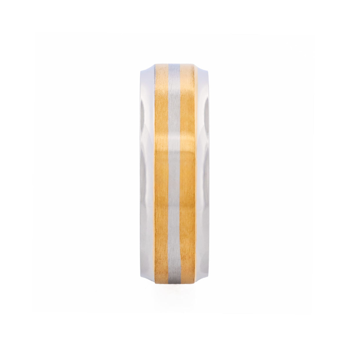 Steel Gold Band Ring — view 1