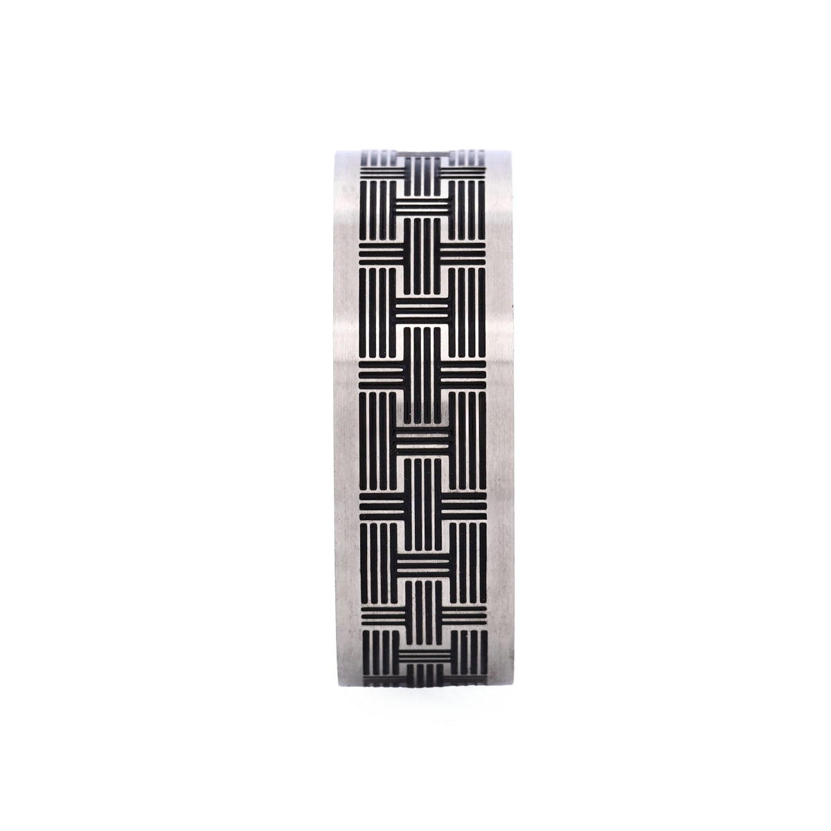 Black Enamel Brick Ring — view 1