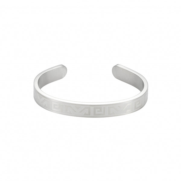Greek Key Stainless Bangle