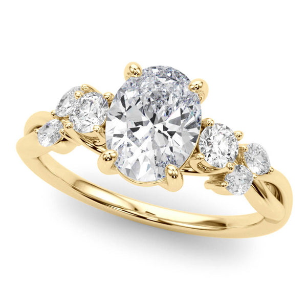 The Alma — Oval Lab Grown Diamond Engagement Ring with Side Stones