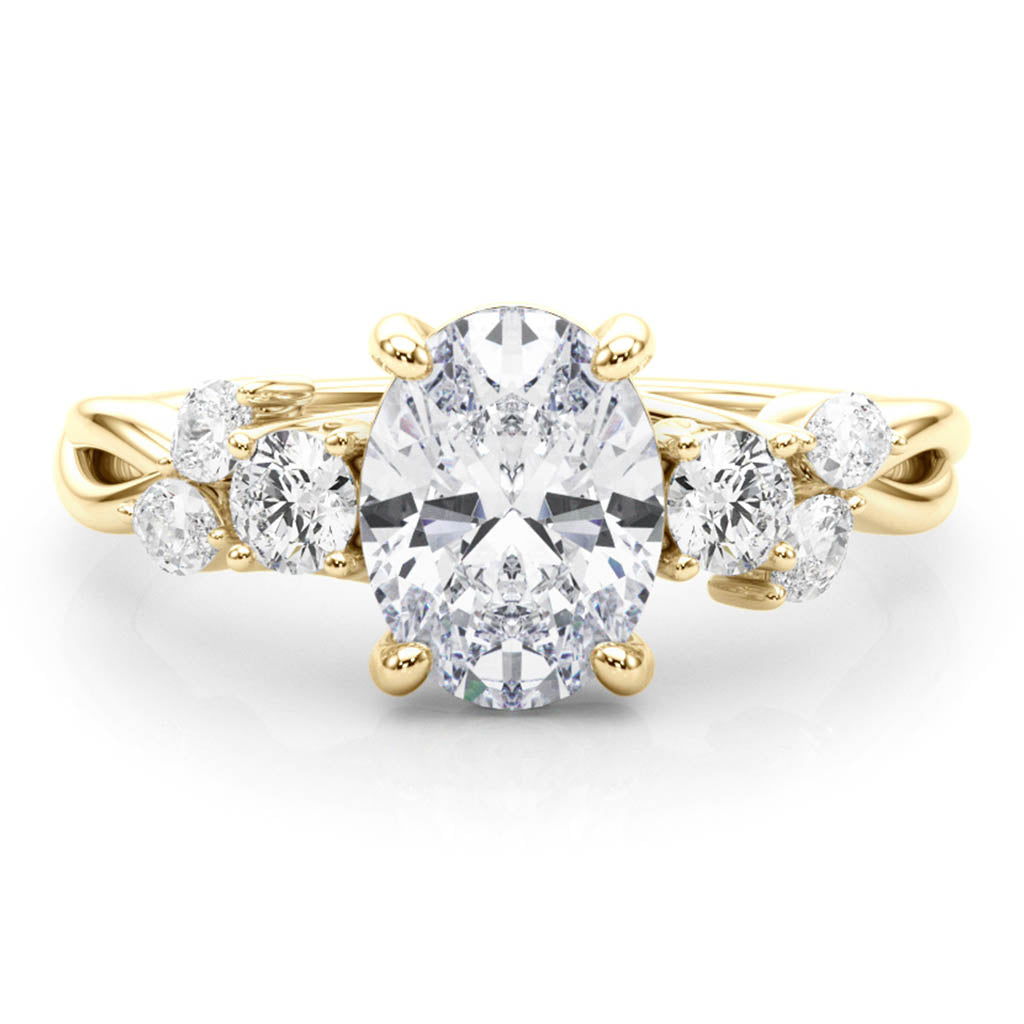 The Alma — Oval Lab Grown Diamond Engagement Ring with Side Stones — hand-finished lab grown engagement ring by Monroe Yorke Diamonds — view 4