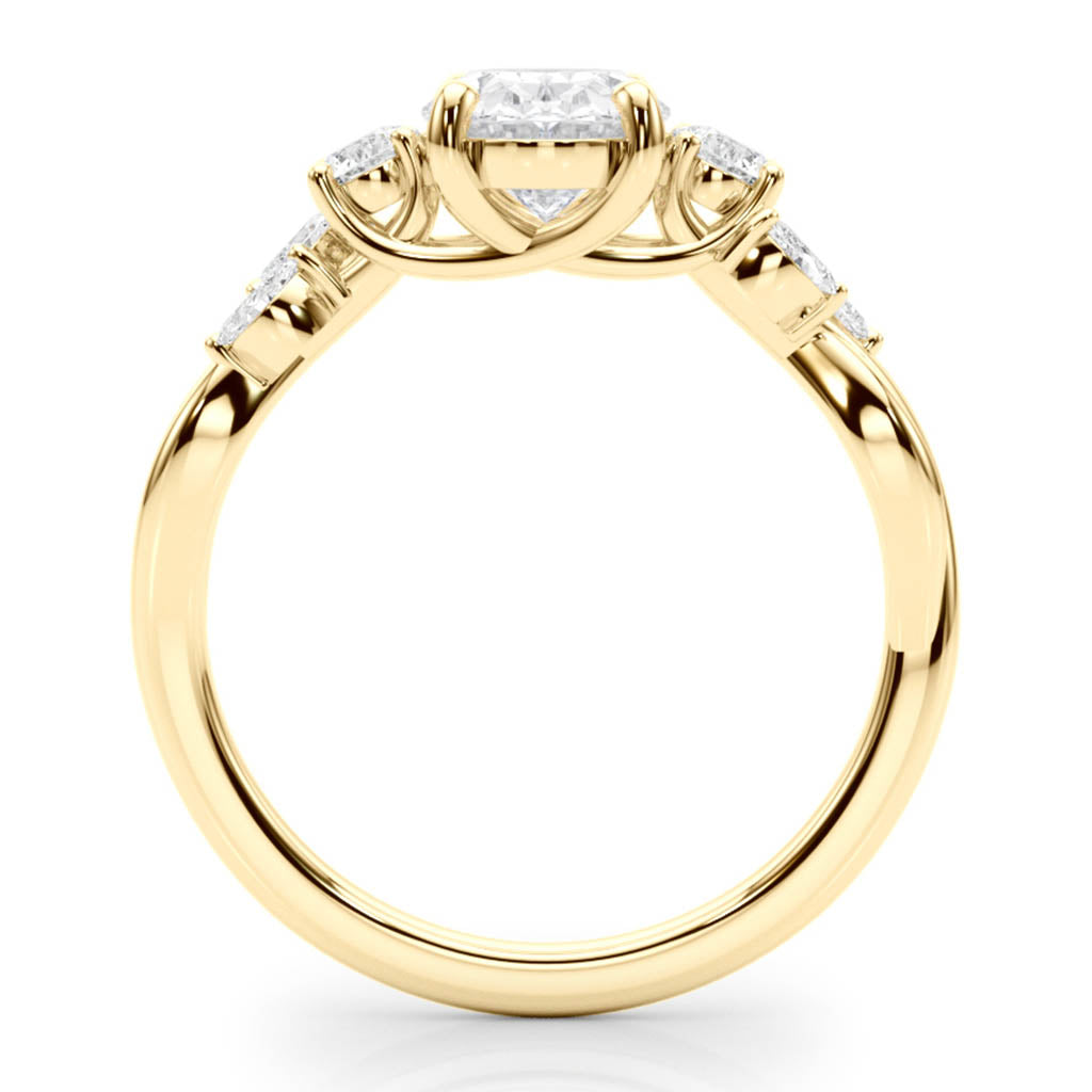 Anatomy of the The Alma — Oval Lab Grown Diamond Engagement Ring with Side Stones engagement ring