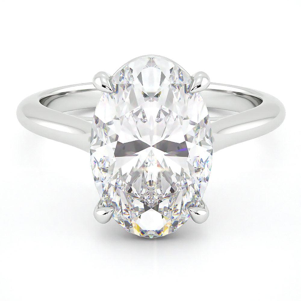 Angel — Round & Oval Lab Grown Diamond Solitaire Engagement Ring — hand-finished lab grown engagement ring by Monroe Yorke Diamonds — view 4