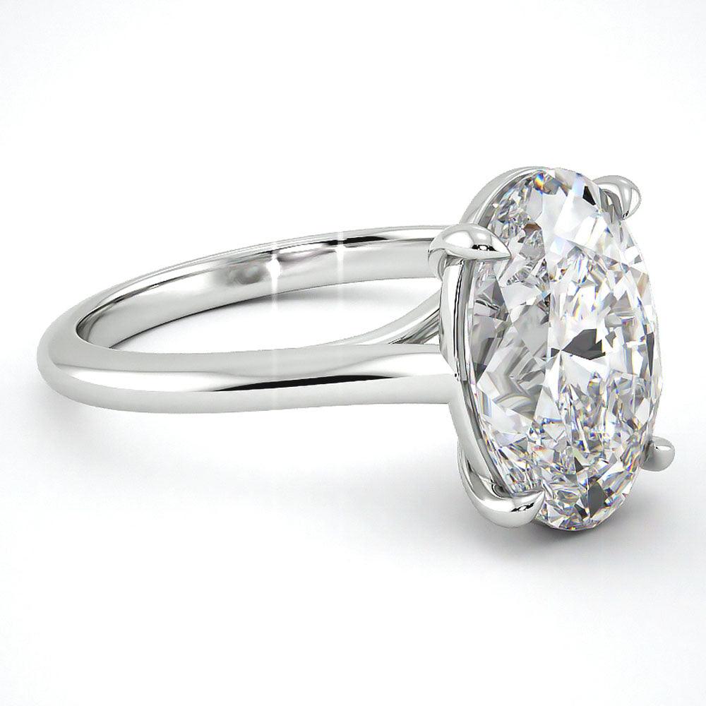Angel — Round & Oval Lab Grown Diamond Solitaire Engagement Ring — hand-finished lab grown engagement ring by Monroe Yorke Diamonds — view 5