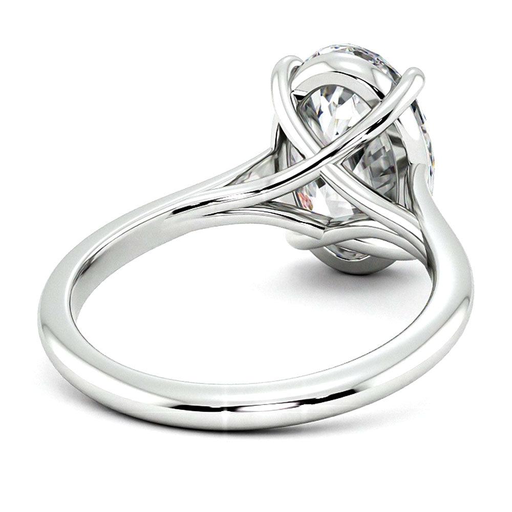 Angel - 4 carat diamond ring, unique design with a slit under rail