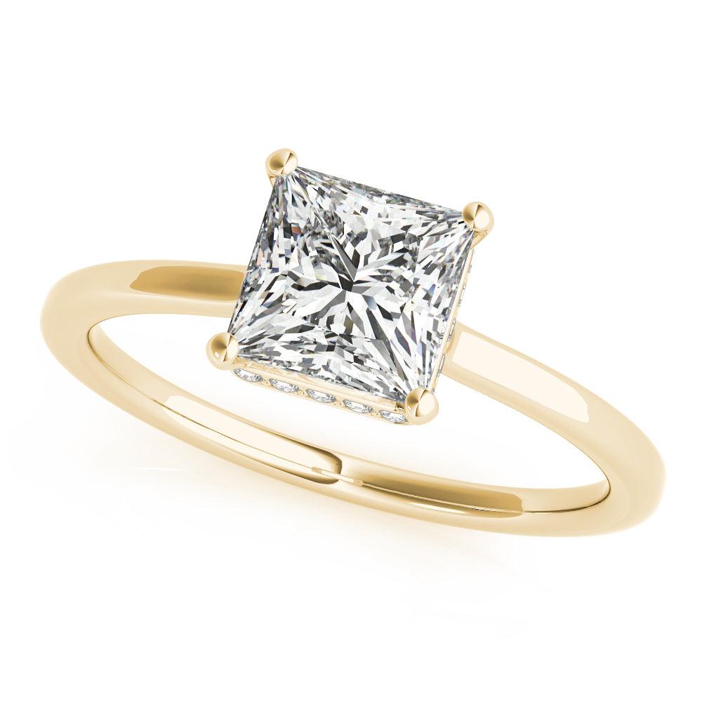lab grown 2.0 carat princess cut diamond ring in gold