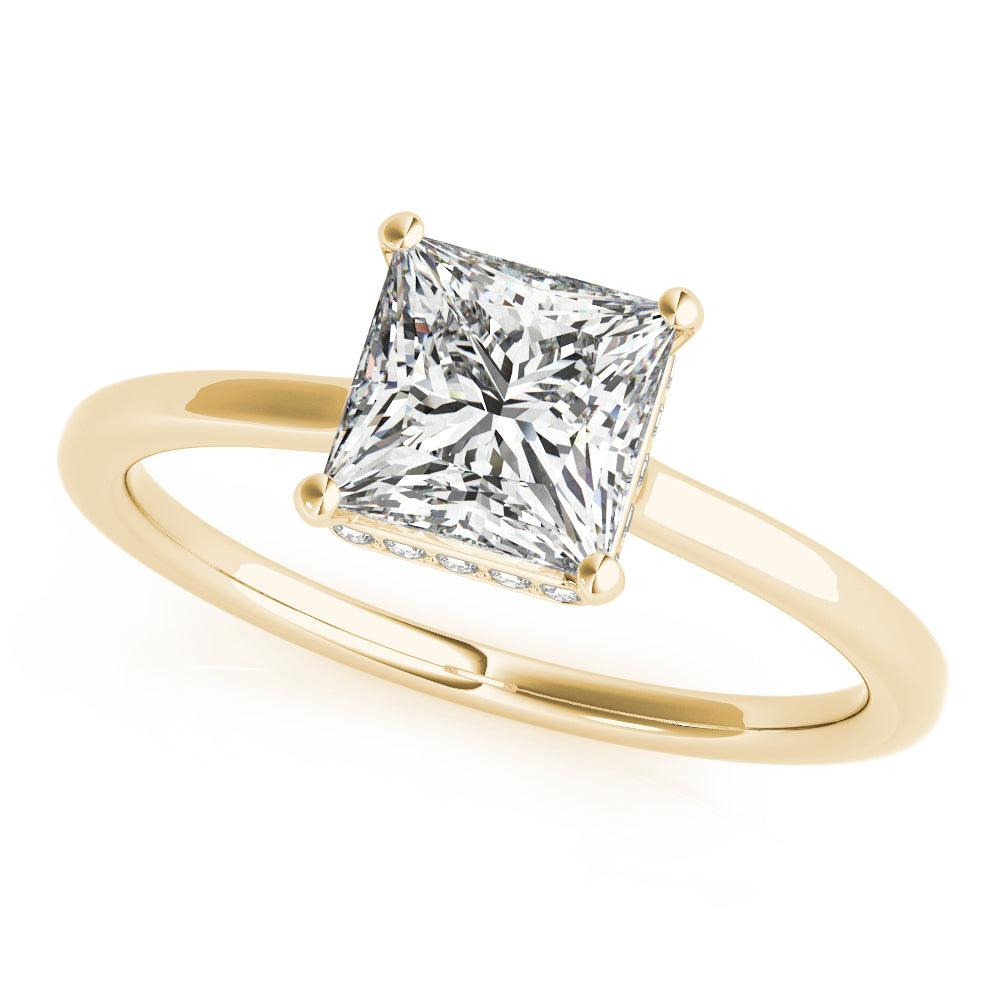 Anny — Princess Cut Lab Grown Diamond Hidden Halo Engagement Ring — hand-finished lab grown engagement ring by Monroe Yorke Diamonds — view 1
