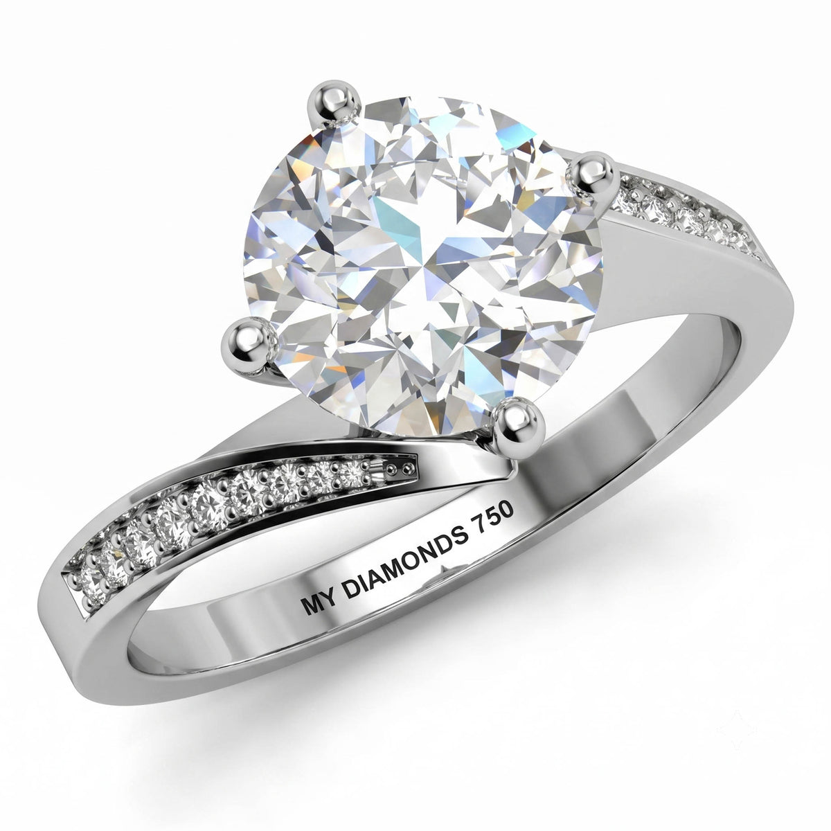 Arbella Round Brilliant Diamond Engagement Ring – 950 Platinum Elegance — view 1