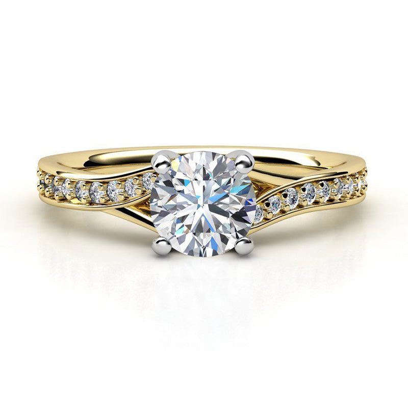 Ariel - Round Brilliant Diamond Split Band Engagement Ring