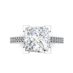 Arielle 2 or 3 carat princess cut lab grown diamond ring - top view