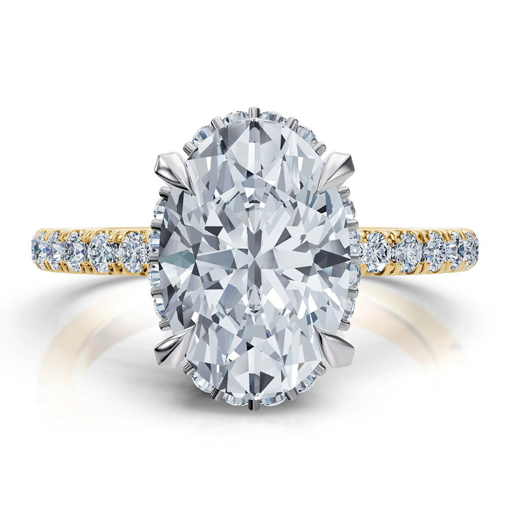 Bella — Oval Cut Lab Grown Diamond Hidden Halo Engagement Ring — hand-finished lab grown engagement ring by Monroe Yorke Diamonds — view 4