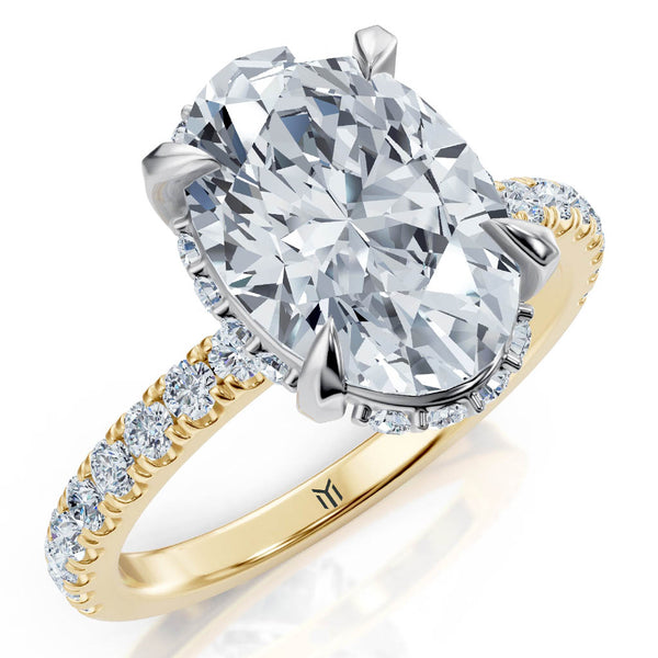 Bella — Oval Cut Lab Grown Diamond Hidden Halo Engagement Ring