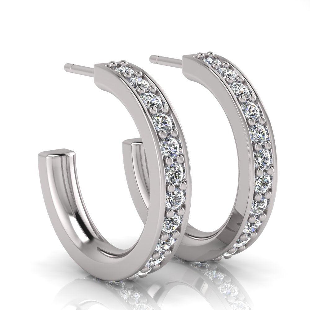 Blaze - Diamond Huggie Earrings — hand-finished lab grown engagement ring by Monroe Yorke Diamonds — view 1