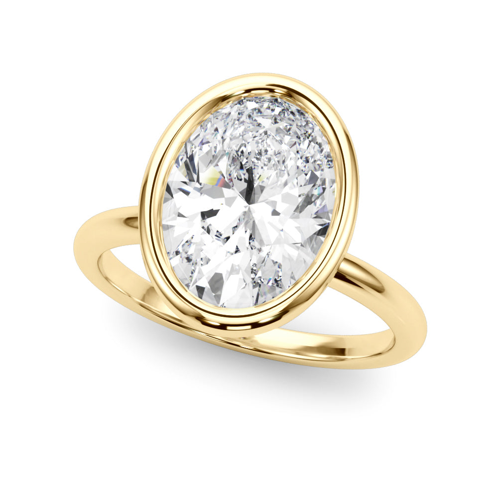 Briar — Oval Bezel Lab Grown Diamond Engagement Ring — hand-finished lab grown engagement ring by Monroe Yorke Diamonds — view 1