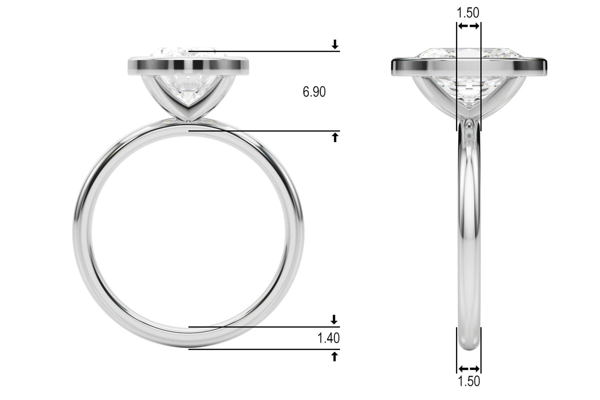 Briar setting measurements and dimensions — view 14