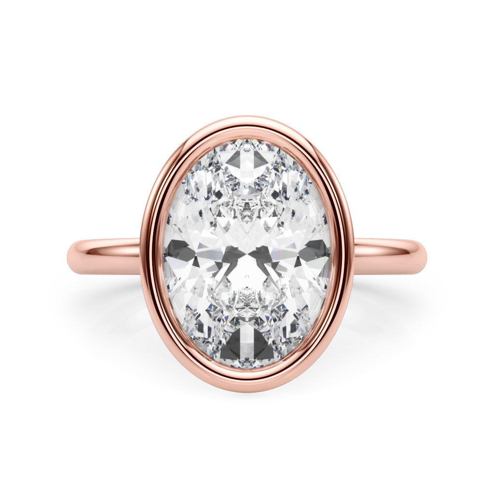 Briar — Oval Bezel Lab Grown Diamond Engagement Ring — hand-finished lab grown engagement ring by Monroe Yorke Diamonds — view 11