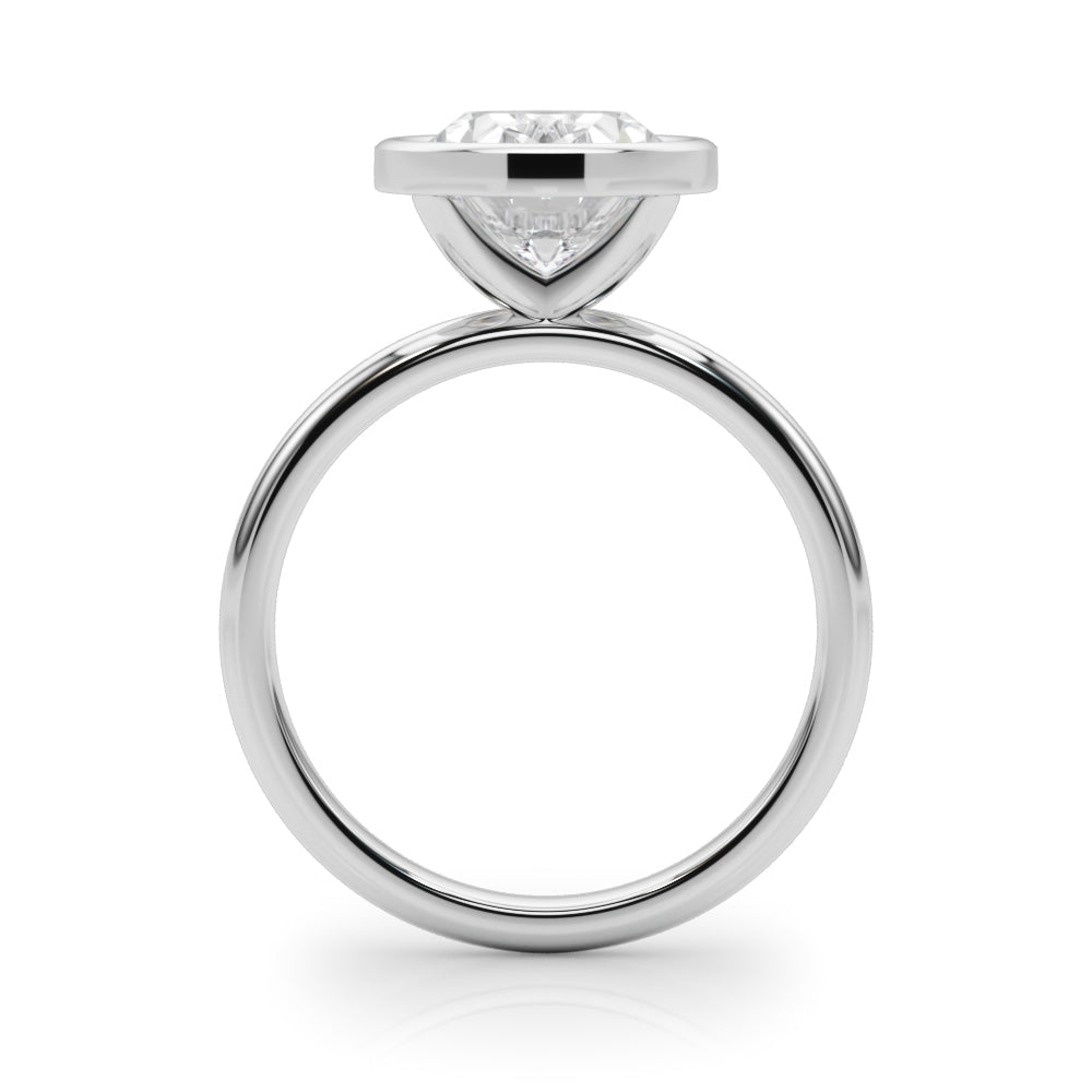 Briar — Oval Bezel White Gold Diamond Engagement Ring, profile — view 9