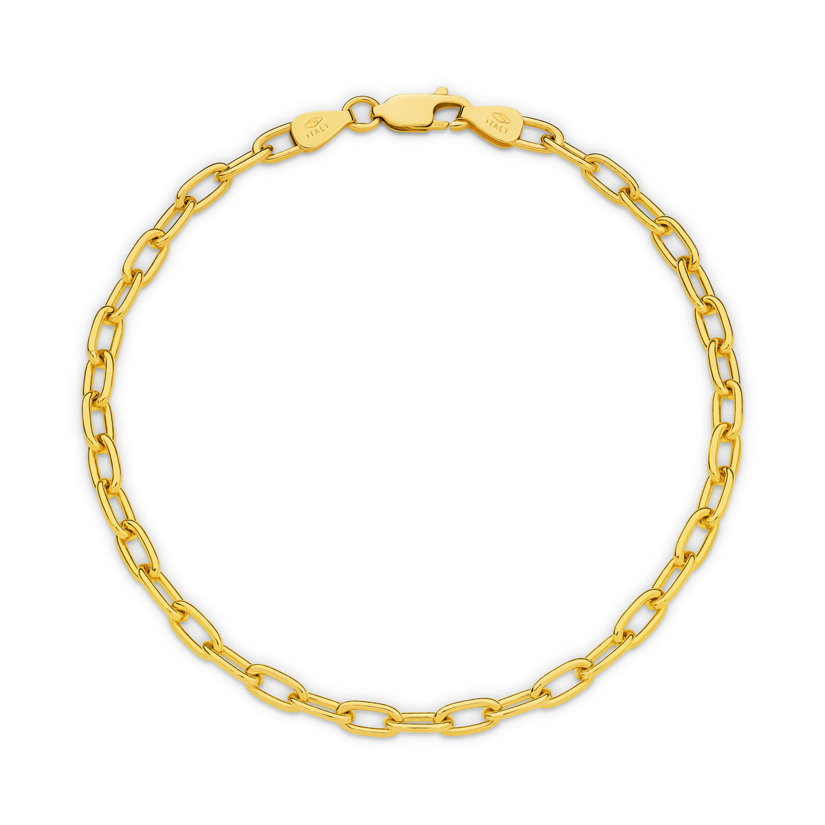 Paper Clip 3.6mm Bracelet 18ct Yellow Gold — view 1