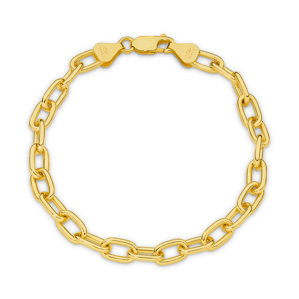 Paper Clip 5.4mm Bracelet 18ct Yellow Gold