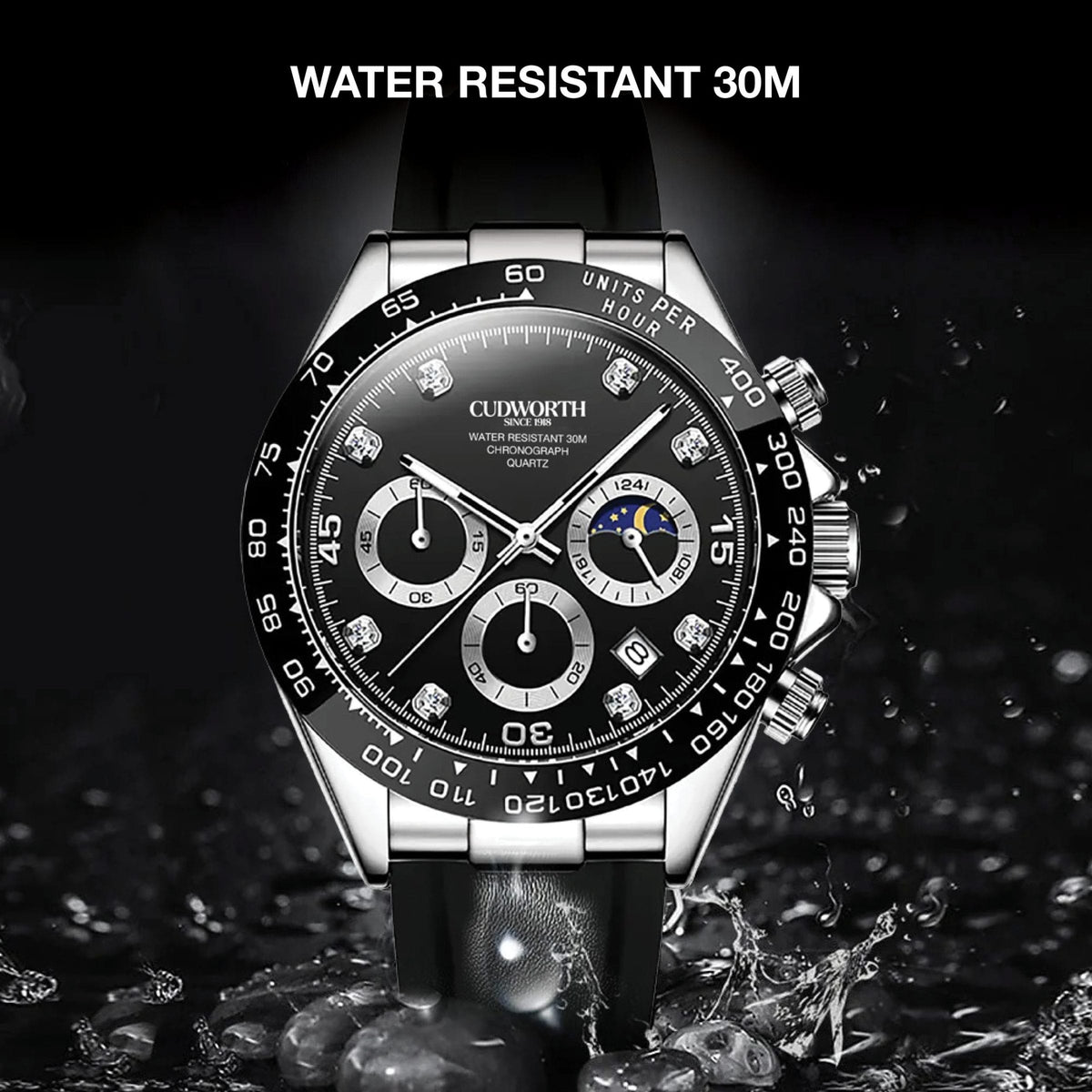 Apex Chronograph Jet Black — strap detail — view 6