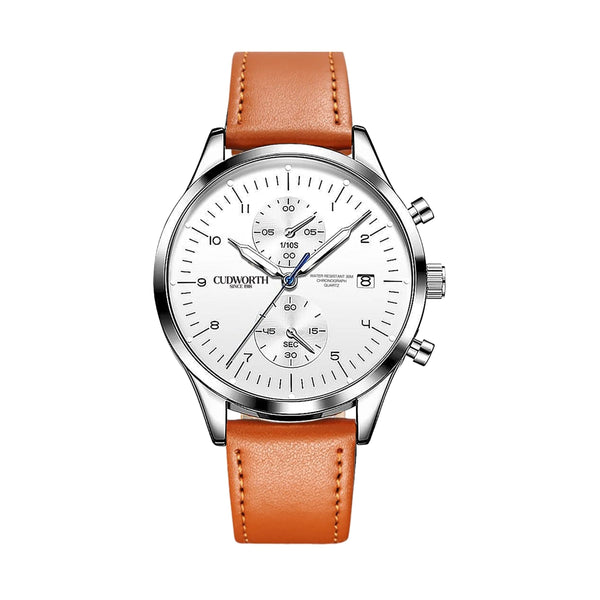 Heritage Chronograph Arctic White & Tan — front