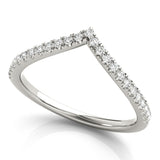 Chevron diamond wedding or diamond anniversary ring in white gold. Available with natural diamonds or lab grown diamonds