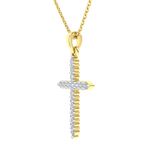 Gold Diamond Cross Pendant - 0.25 Carats - Monroe Yorke Diamonds