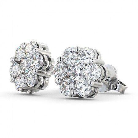 Demi - Diamond Cluster Earrings. Total 1.50 Carats - Monroe Yorke Diamonds